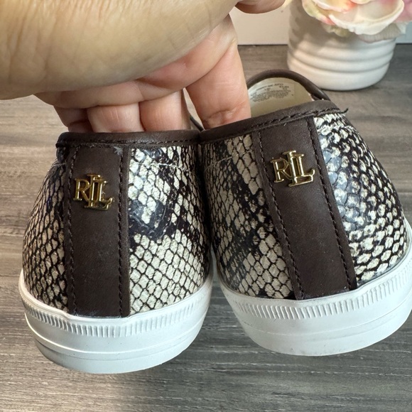 Lauren Ralph Lauren Jinny Snakeskin Slip On Sneakers size 10 IMMACULATE - Picture 5 of 10